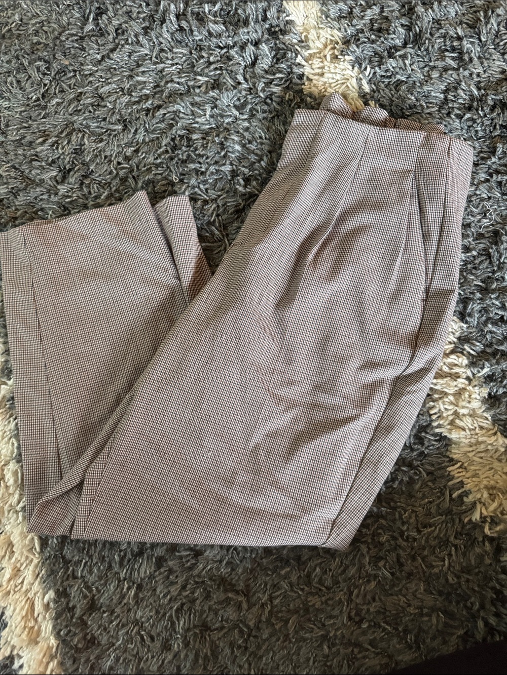 a new day Women's Micro-Check Trousers in Taupe
